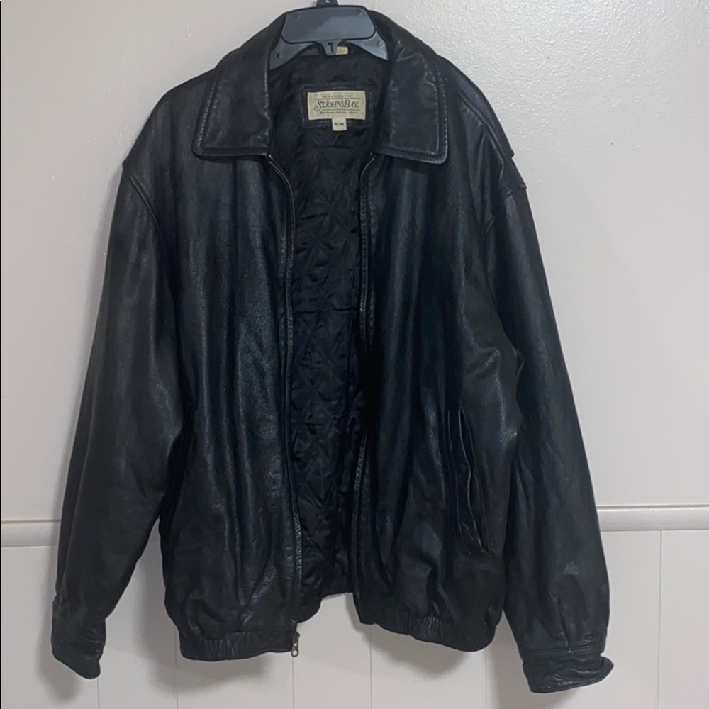 ST JOHN’S BAY BLACK LEATHER COAT (MAKE OFFER)